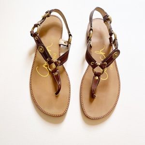 Coach Leather Sandal Raiven Brown
